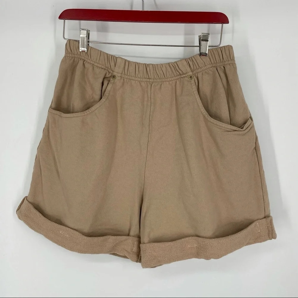 Vintage NWT Moda INT’L fleece high waist shorts M
